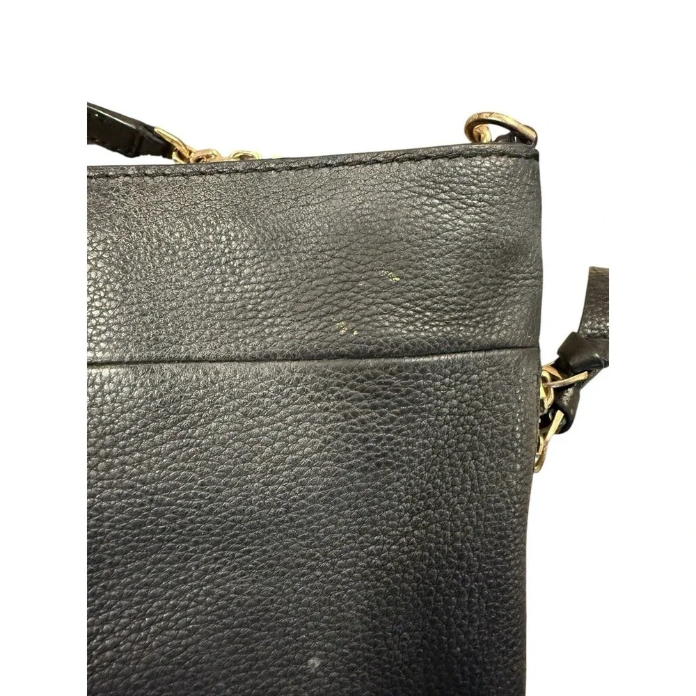 Tory Burch Ivy Leather Convertible Shoulder Bag Black Expandable‎ Crossbody Read